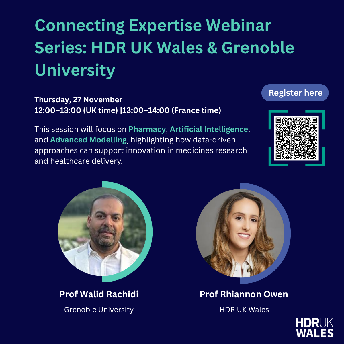 Connecting Expertise Webinar Series: HDR UK Wales & Grenoble University